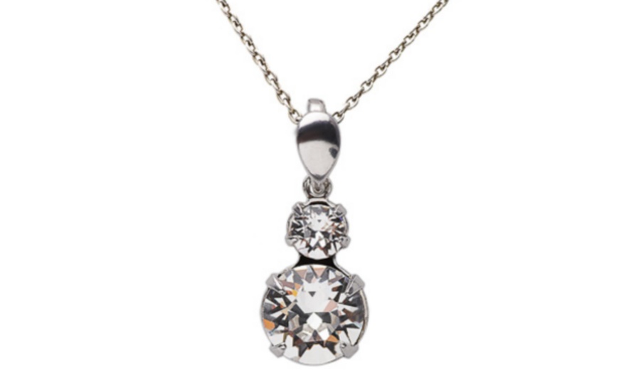 Image 2: Collana in argento rodiato con cristalli