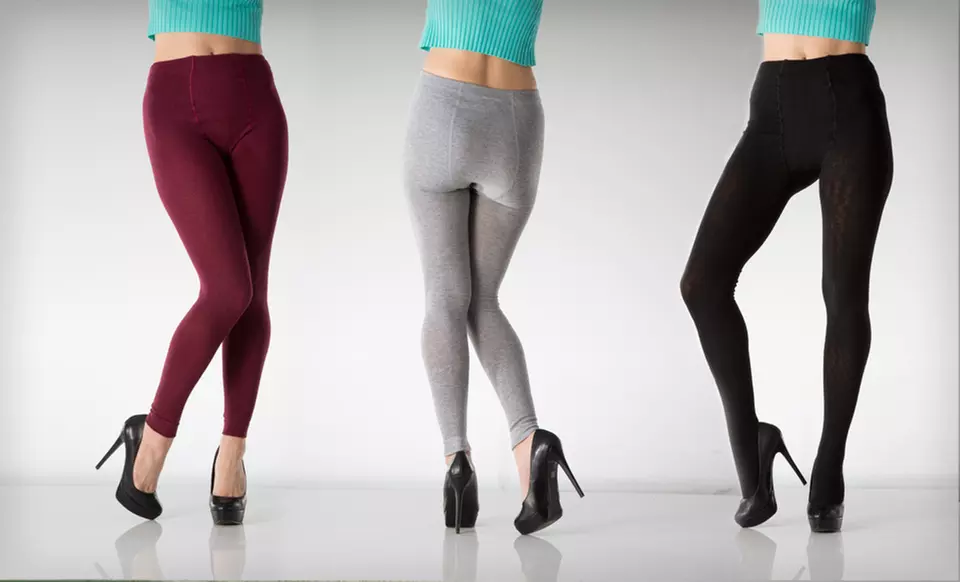$17 for a Two-Pack of Sweater-Knit Leggings ($36 List Price). Multiple Options Available. Free Shipping and Returns. - Primary Image