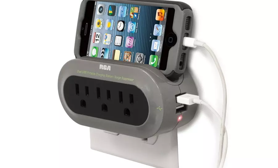 RCA Travel Charging Station and Surge Protector. Free Returns. - Primary Image