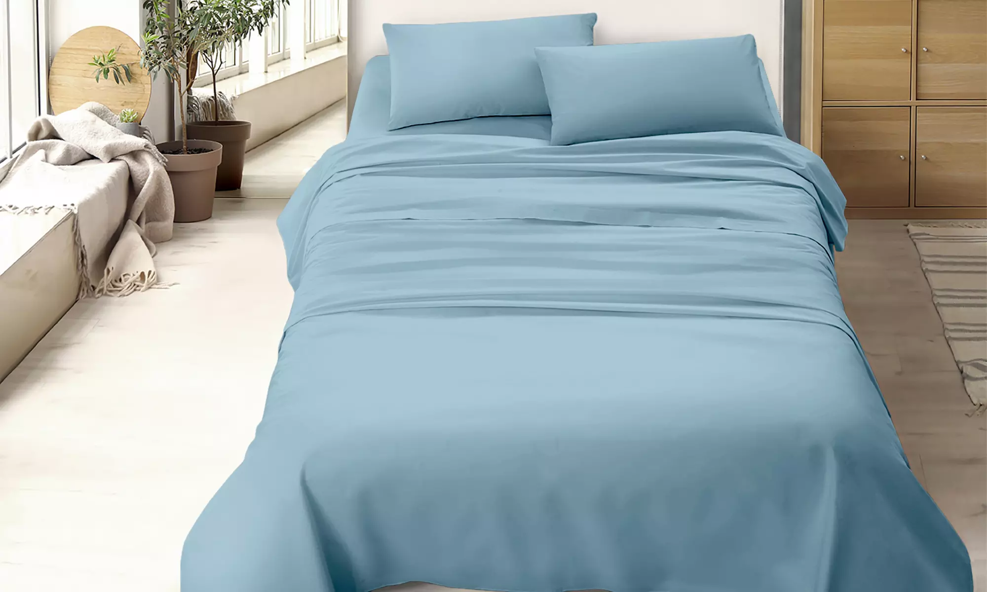 Completo lenzuola in 100% flanella di cotone