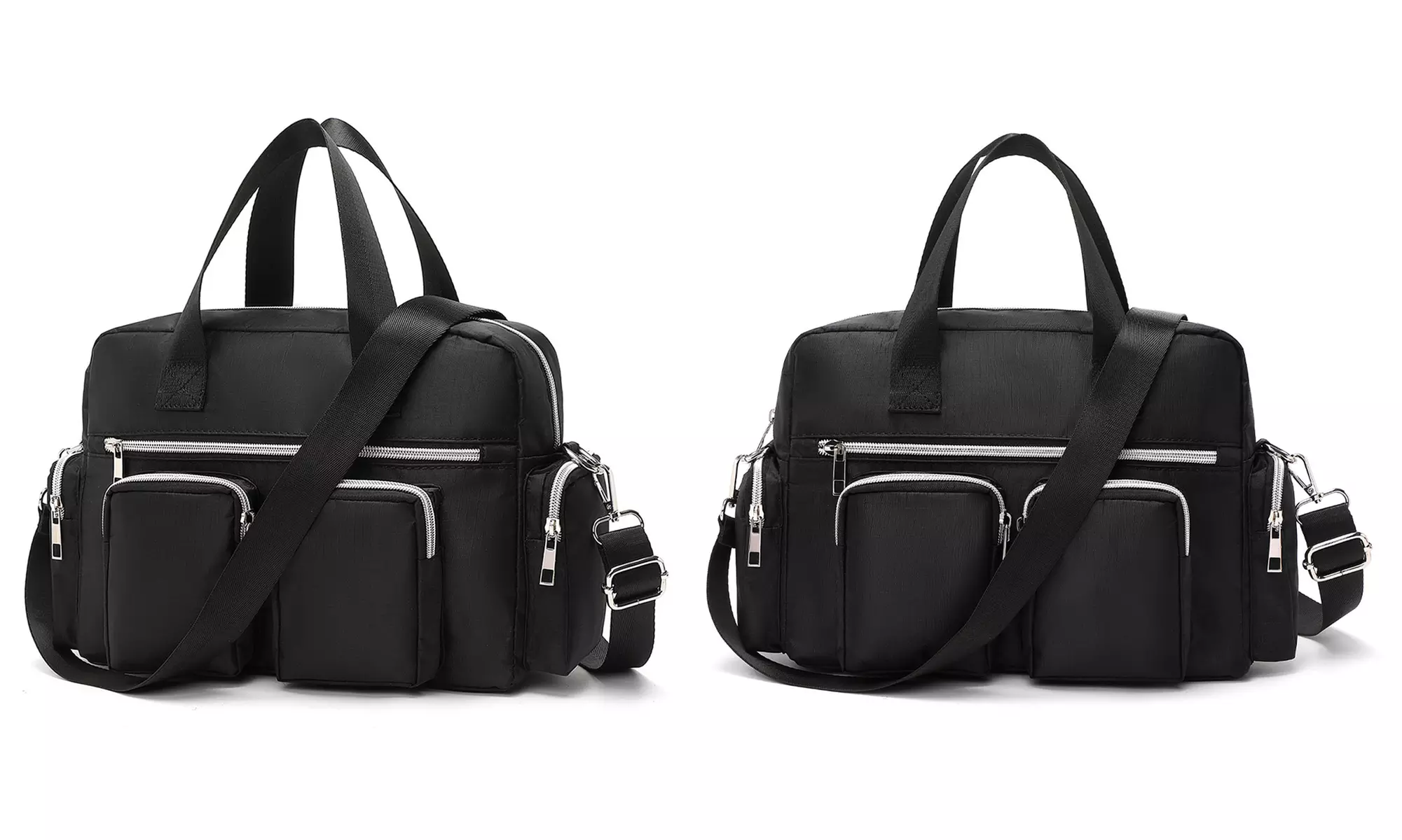 Multi-Pocket Crossbody Tote Bag