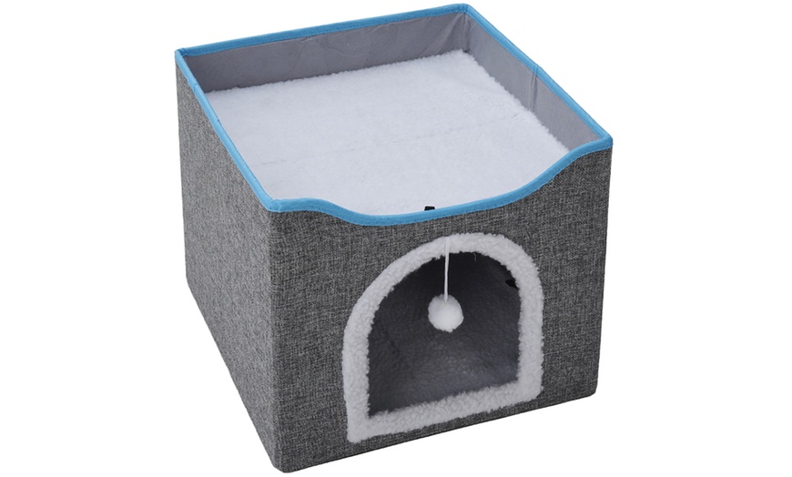 Image 16: Multifunctional Foldable Cat Bed with Scratching Pad 