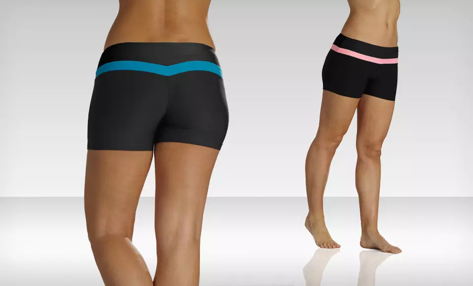 $21.99 for a 2-Pack of Marika Tek Color-Block Shorts in Black/Pink and Carbon/Blue ($80 List Price). Free Shipping. - Primary Image