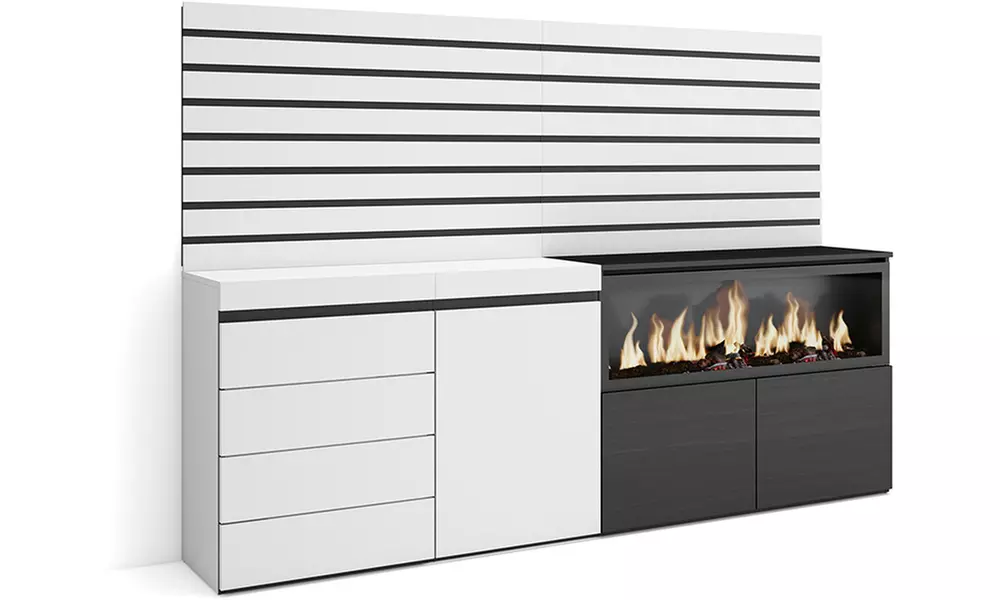 Sideboard mit LED-Elektrokamin