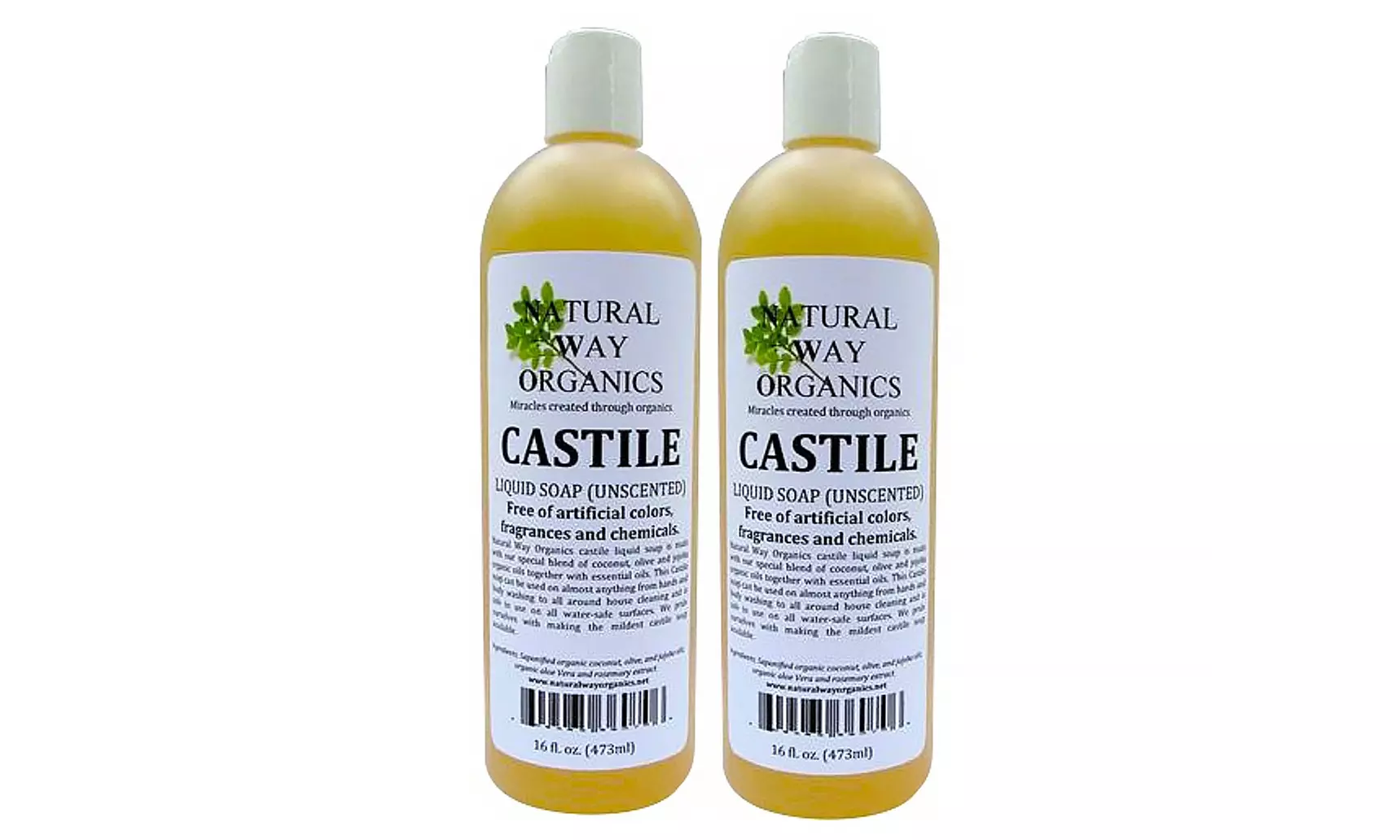 Natural Way Organics Ultra-Mild Unscented Castile Liquid Soap (2-Pack) - Primary Image