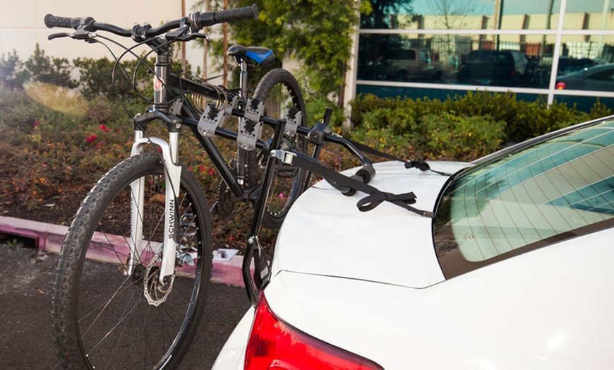 Trunk Bike Mounts for Most Sedan Cars (Fits Two Bikes) | Groupon