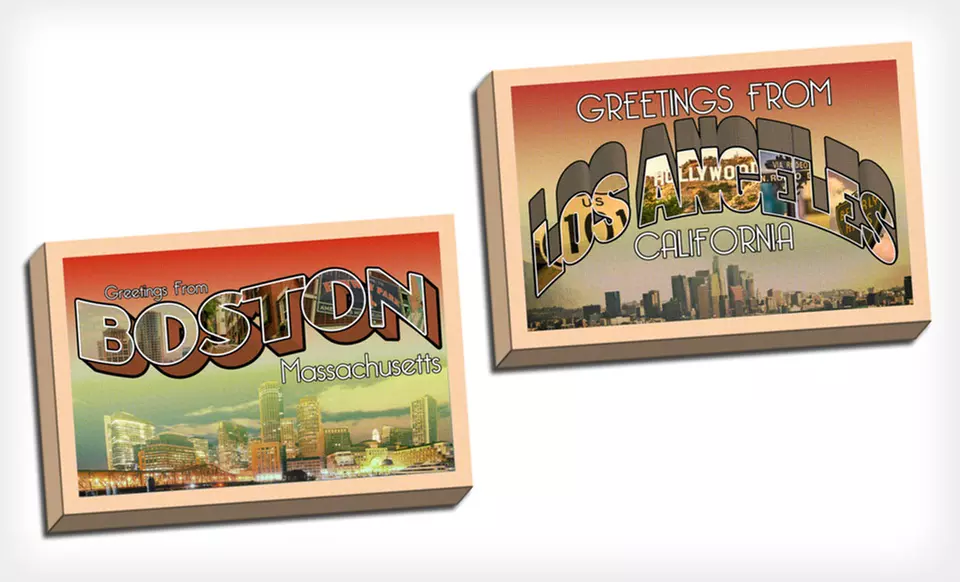 $39.99 for a 16"x24" City Postcard Canvas Print ($150 List Price). 16 Cities Available. Free Shipping and Returns. - Second Medium
