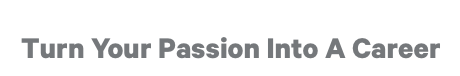 Turn Your Passion Into A Career