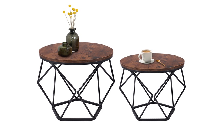 Image 5: Lot de 2 tables basses rondes