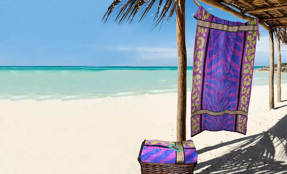 Set of Two Zanzibar 30"x60" Animal-Print Beach Towels - Second Medium