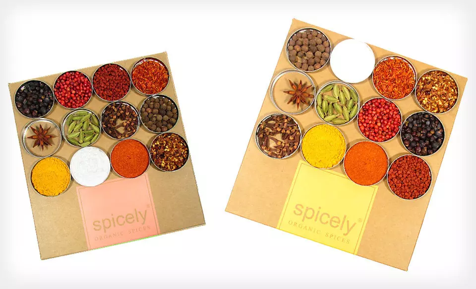 $21 for a Spicely Certified-Organic 12-Box Spice Gift-Set Sampler ($42 List Price). Four Options Available. Free Shipping. - Second Medium