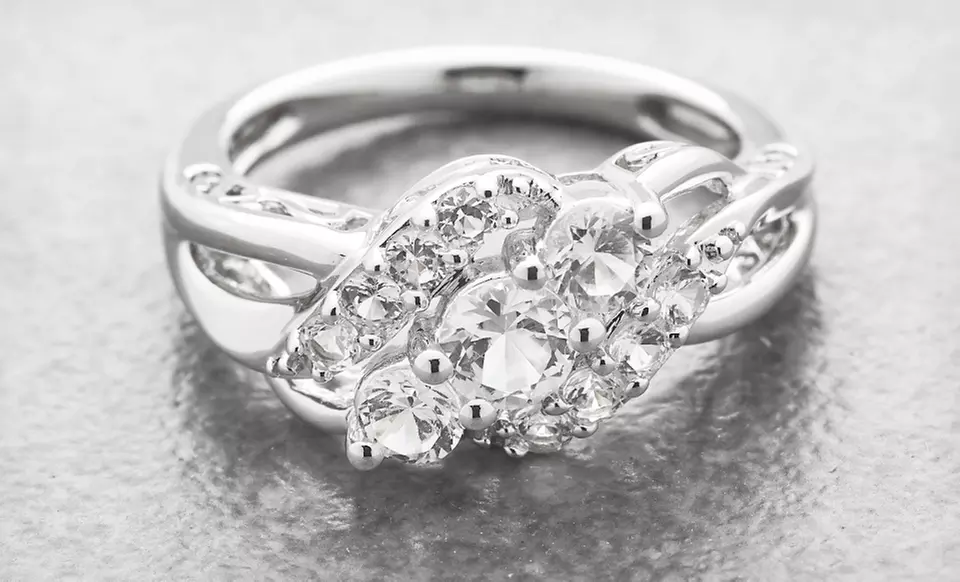 $15.99 for a Created-White-Sapphire Ring with 5 or 11 Stones ($80 List Price). Free Shipping and Free Returns. - Second Medium