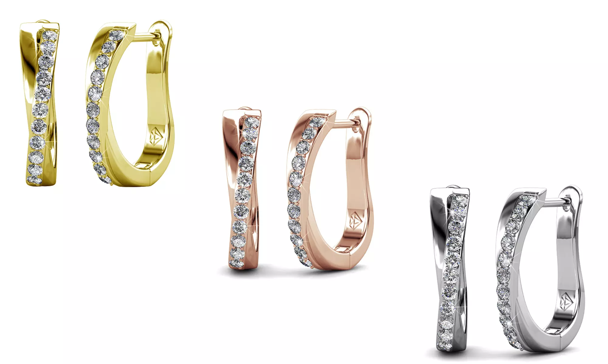 Boucles d'oreilles Criss incrustées de cristaux d'Autriche, coloris au choix - Primary Image