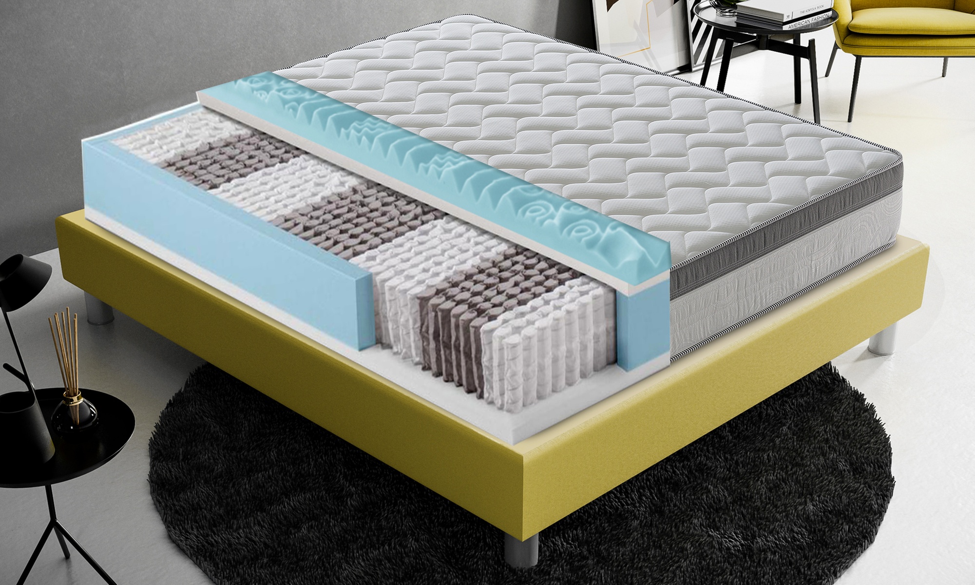 Matelas de 26 cm avec mousse à mémoire de forme
