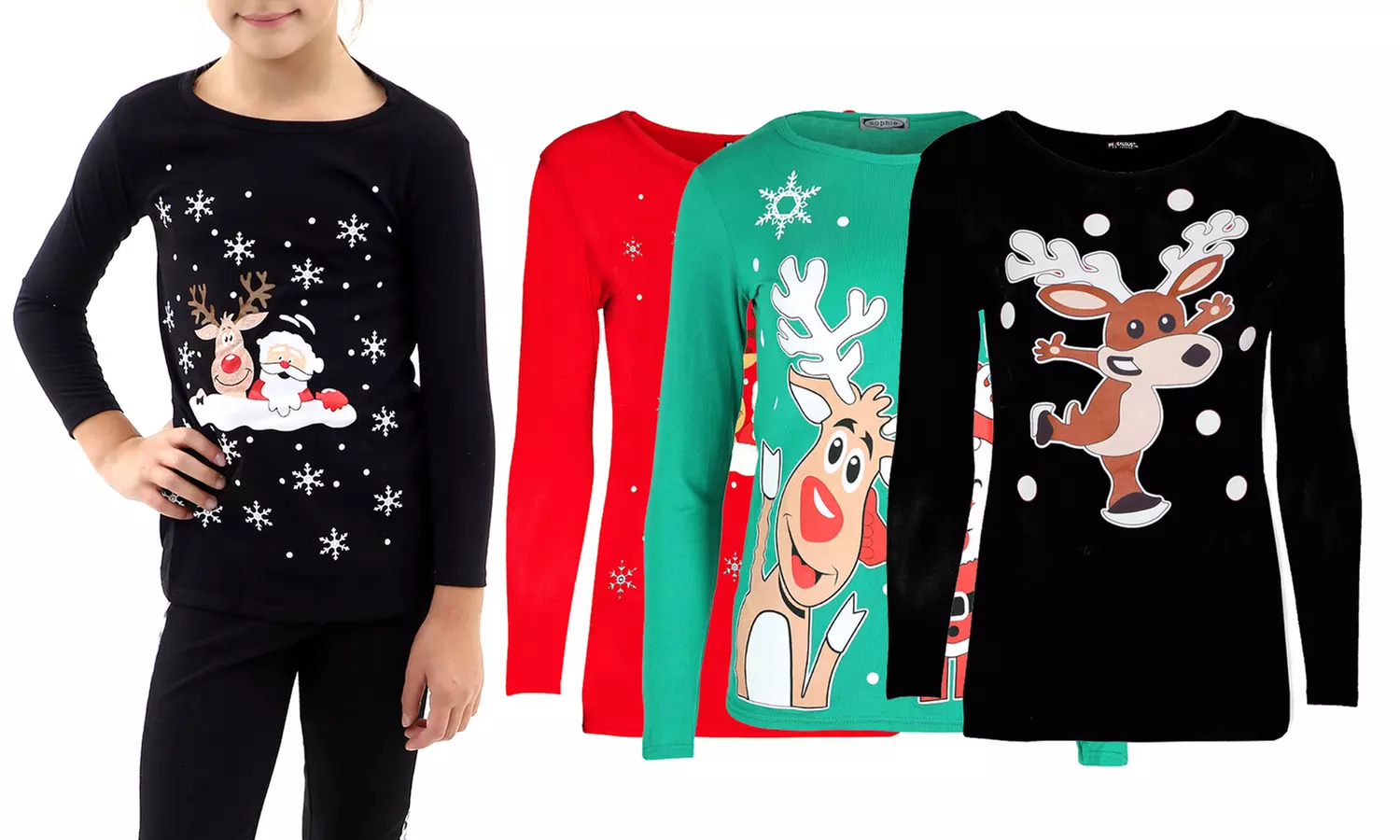 Maglietta natalizia con stampa - Primary Image