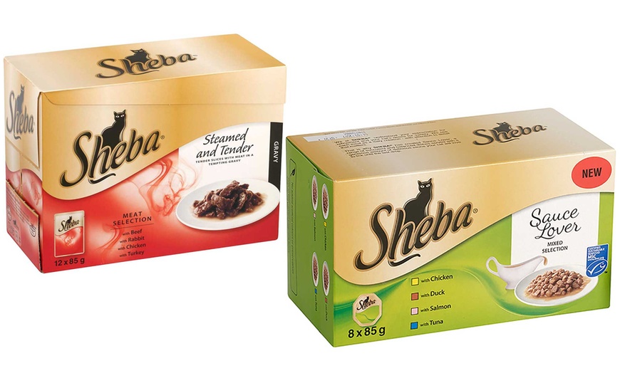 Image 1: 24 or 48Pk Sheba Cat Food Pouches