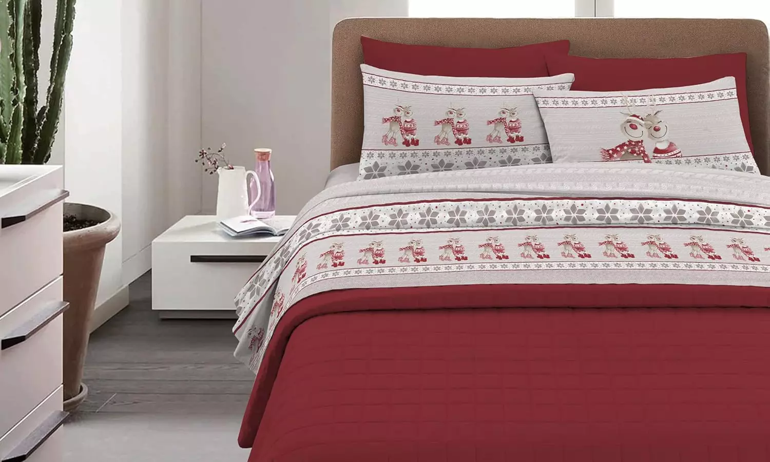 Completo letto in flanella, disponibile in 3 misure e varie fantasie - Primary Image