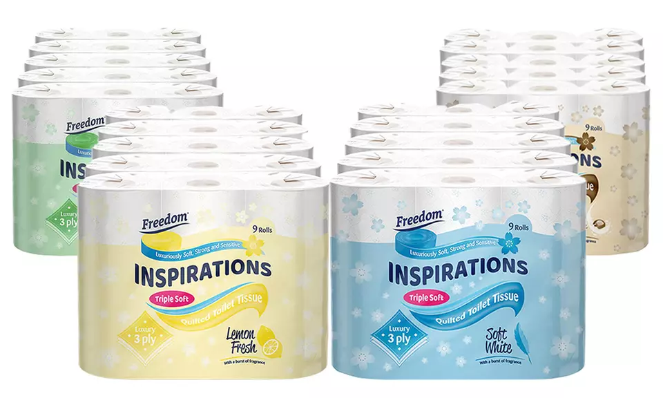 45, 90 or 135 Rolls of Freedom Three-Ply Toilet Paper