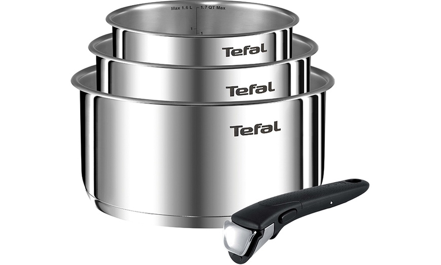 Image 1: Tefal Ingenio Emotion Stainless Steel Induction Saucepan Set