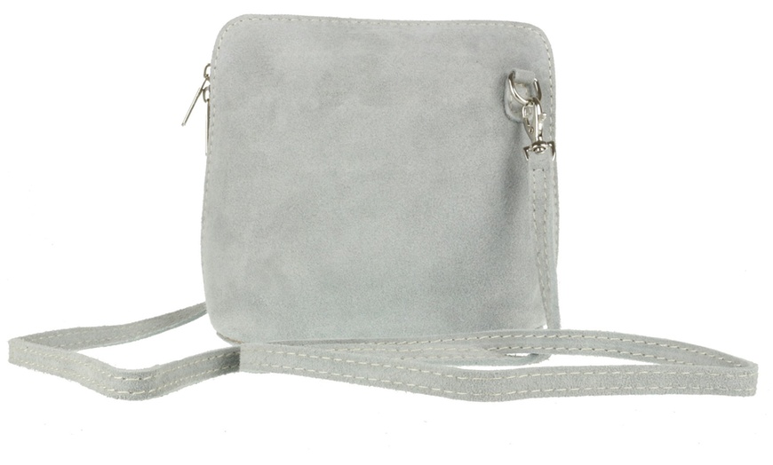 Image 19: Suede Leather Cross-Body Bag