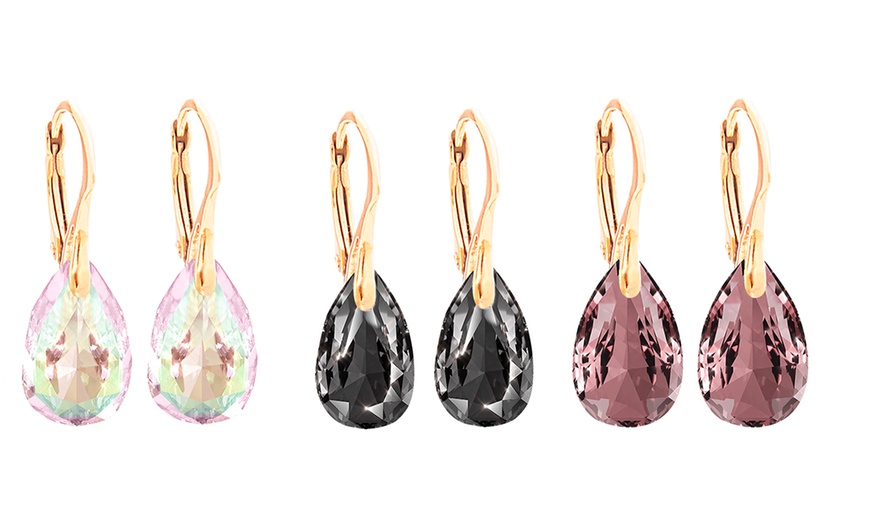 Image 28: Ah Jewellery Pear Earrings with Crystals From Swarovski®