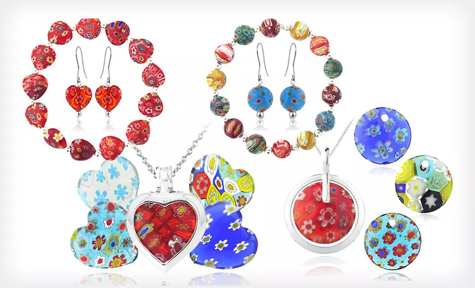 Murano-Style Millefiori Glass Jewelry (Up to 78% Off). 13 Styles Available. Free Returns. - Primary Image