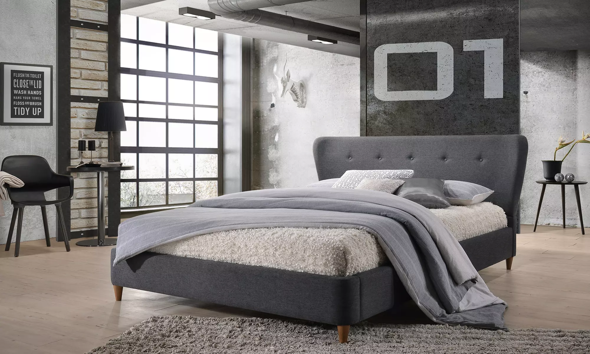Camden Fabric Platform Bed - Primary Image