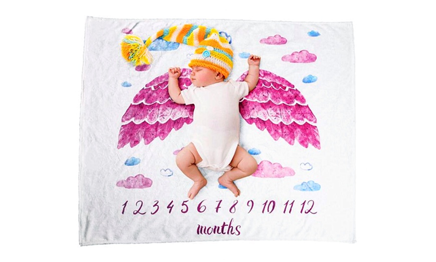 Image 4: Baby Calendar Flannel Blanket