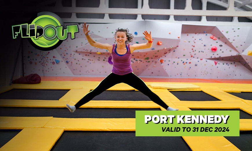 Image 1: Trampoline Entry for One or Two Hours at Flip Out Port Kennedy