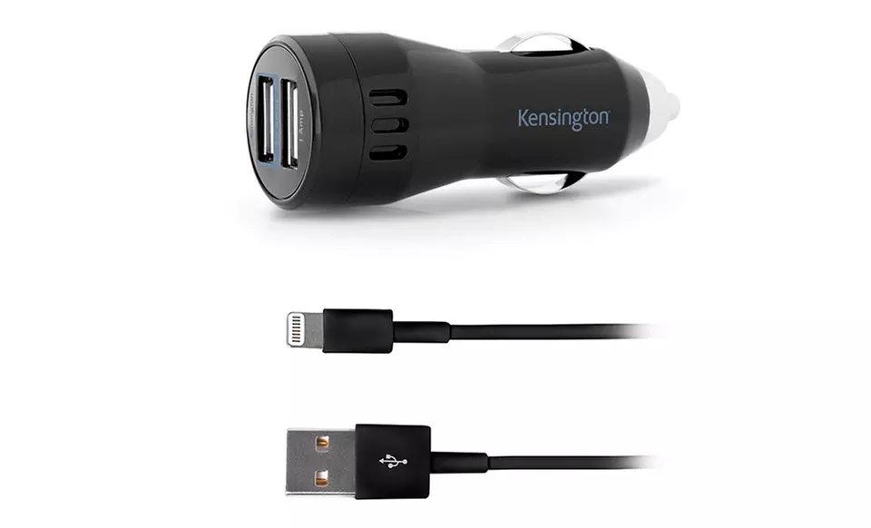 Kensington PowerBolt 3.1 Dual Fast Car Charger for iPhone 5 and iPad (K39705AM). Free Returns.  - Second Medium