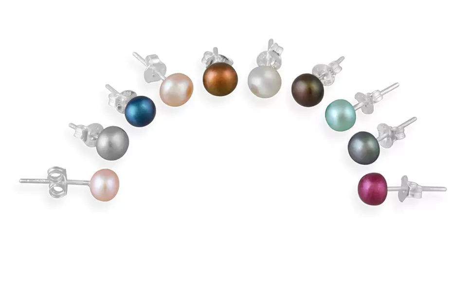 $13.99 for a Set of 10 Freshwater Cultured Pearl Stud Earrings ($99.99 List Price). Free Returns. - Primary Image
