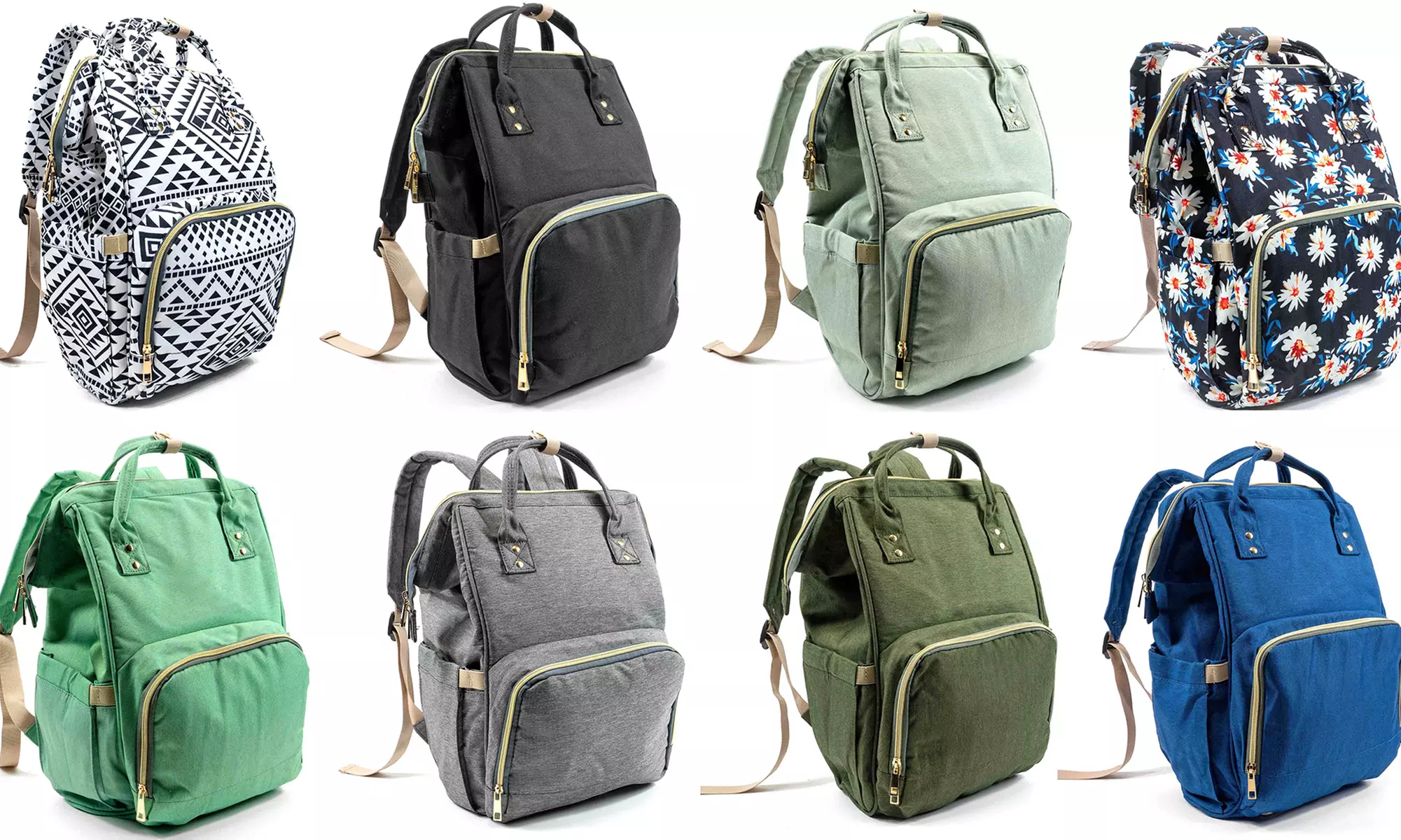 Multifunction Diaper Bag Water-Resistant Backpack - Primary Image