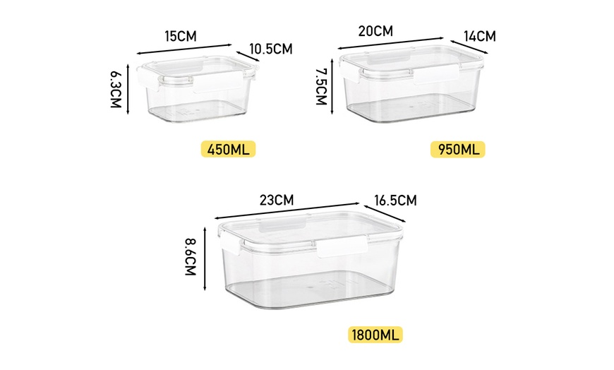 Image 8: Three-Piece Transparent Stackable Bento Lunch Box Set