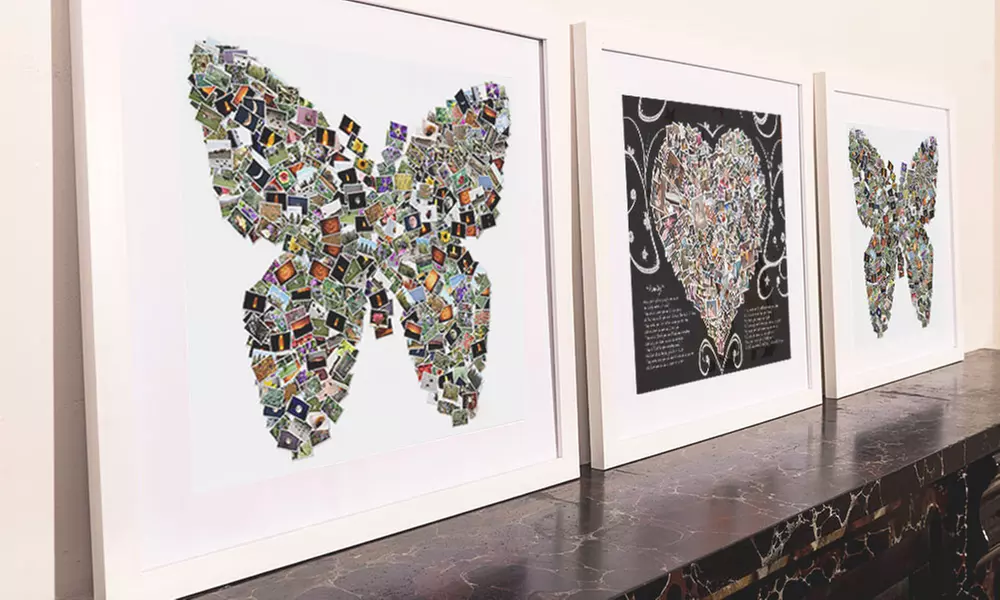 One, Two, or Three 10"x10" or 15"x15" Personalized Framed Collage Prints from MeZoo (Up to 91% Off) - Primary Image