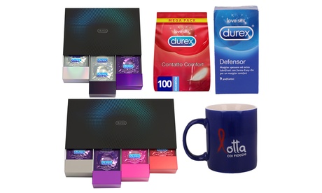 Kit Durex con tazza in omaggio, disponibili in varie tipologie
