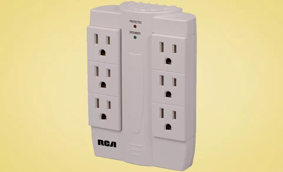 RCA PSWTS6R Wall-Tap Surge Protector with 6 Swivel Outlets. Free Returns. - Primary Image