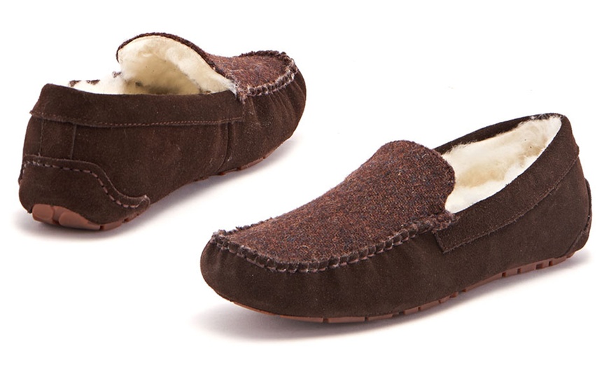 Image 2: Men's Harris Tweed Slippers