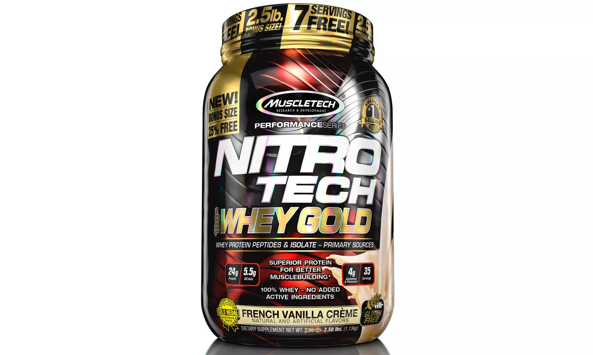 MuscleTech Nitro Tech 100% Whey Gold Protein Supplement (2.5lb.) - Second Medium