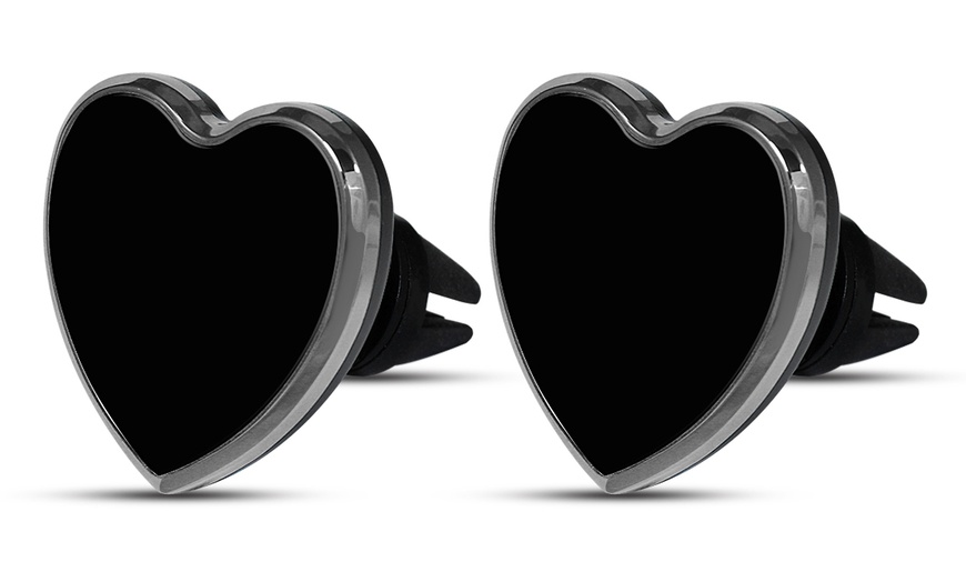 Image 11: One, Two or Three Heart-Shaped Car Magnet Phone Holders