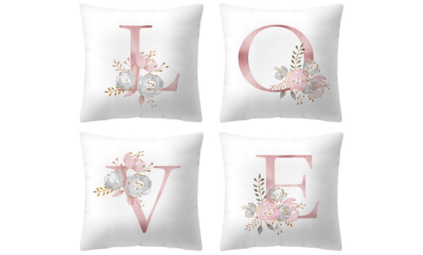 Image 3: Pink Letter Pillow Cushion Cover