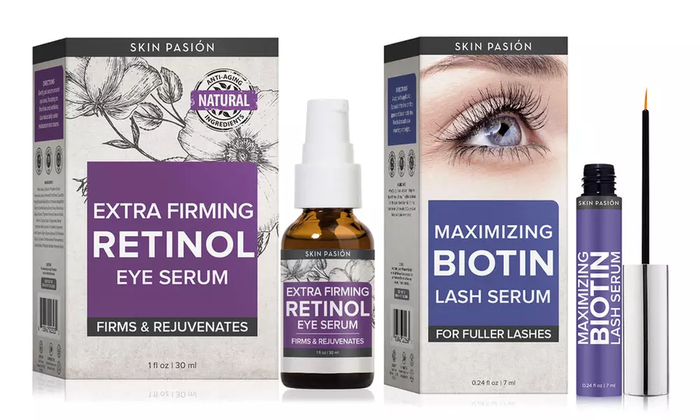 Skin Pasion Extra-Firming Retinol Eye Serum and Maximizing Biotin Lash Serum Set (4-Piece) - Primary Image