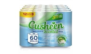 60 or 120 Rolls of Cusheen Quilted Apple-Scented Toilet Tissues