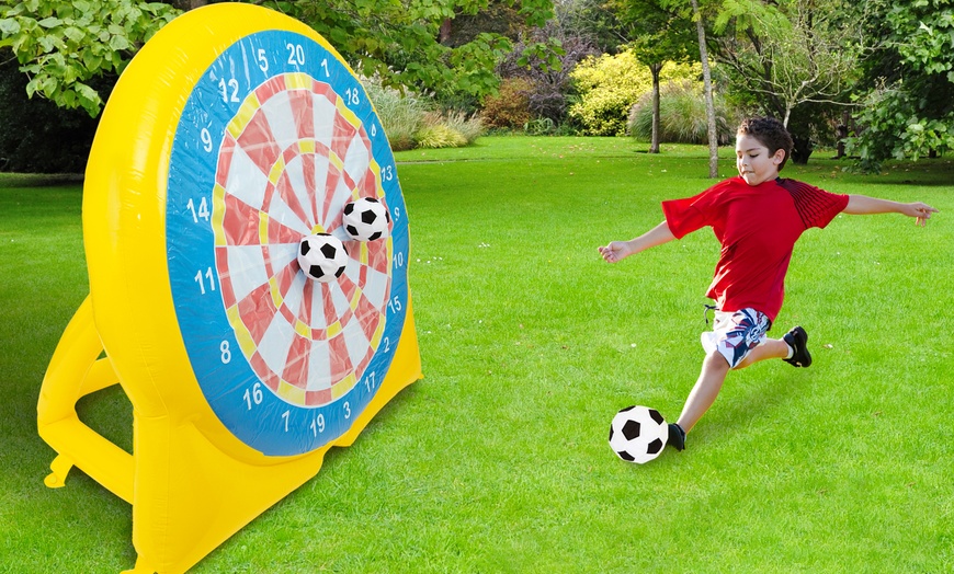 Image 1: Giant Inflatable Kick Ball Dart Board