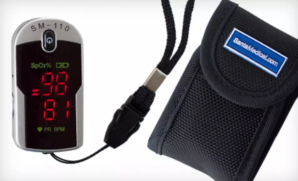$29.99 for a Santa Medical Finger Pulse Oximeter with Case and Wrist Cord ($199 List Price). Free Shipping and Returns. - Primary Image