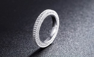 0.81 CTTW Cubic Zirconia Eternity Band in 18K White Gold Plating