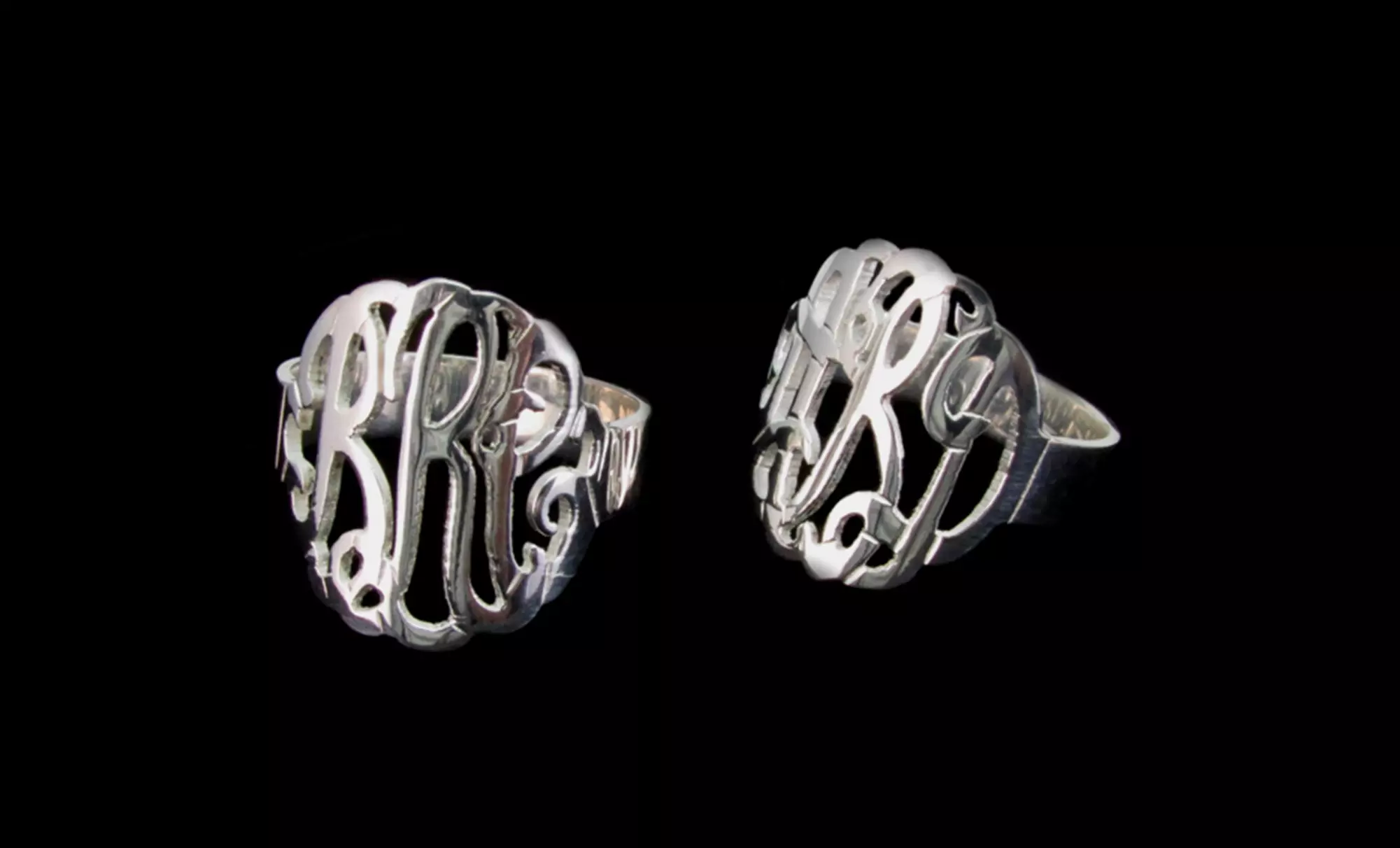 Sterling Silver Monogram Ring from Name Jewelry Spot - Second Medium