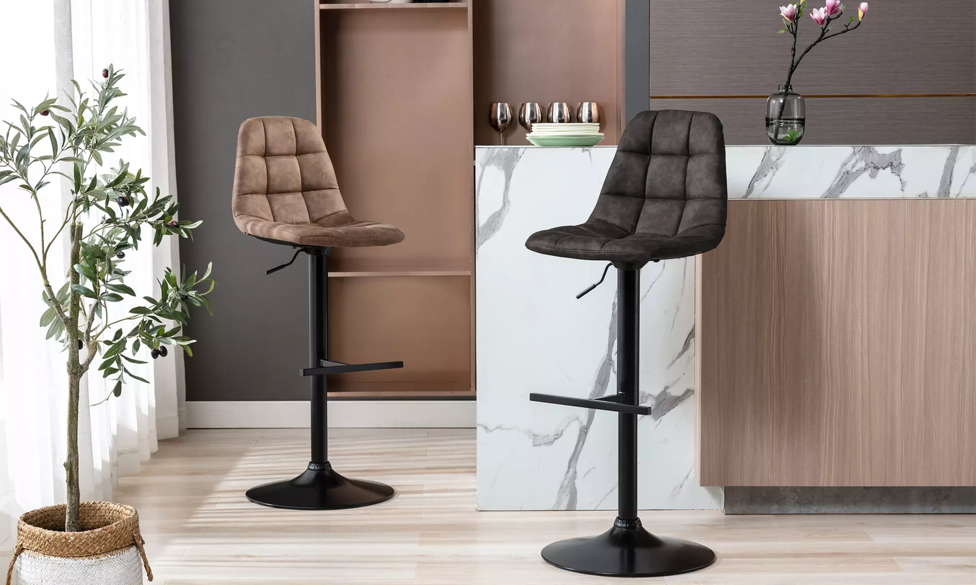 Lot de 2 tabourets de bar "Manhattan", coloris au choix, livraison offerte - Primary Image
