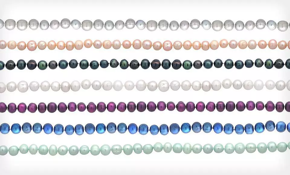$10 for an 18-Inch Freshwater Cultured Pearl Necklace ($45 List Price). Seven Colors Available. Free Returns. - Primary Image