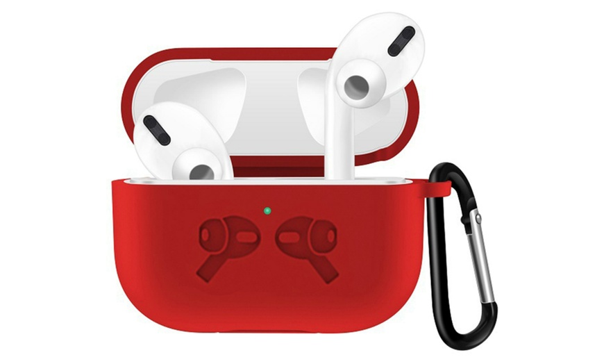 Image 20: Protective Case Cover with Carabiner for AirPods Pro (LED Visible)