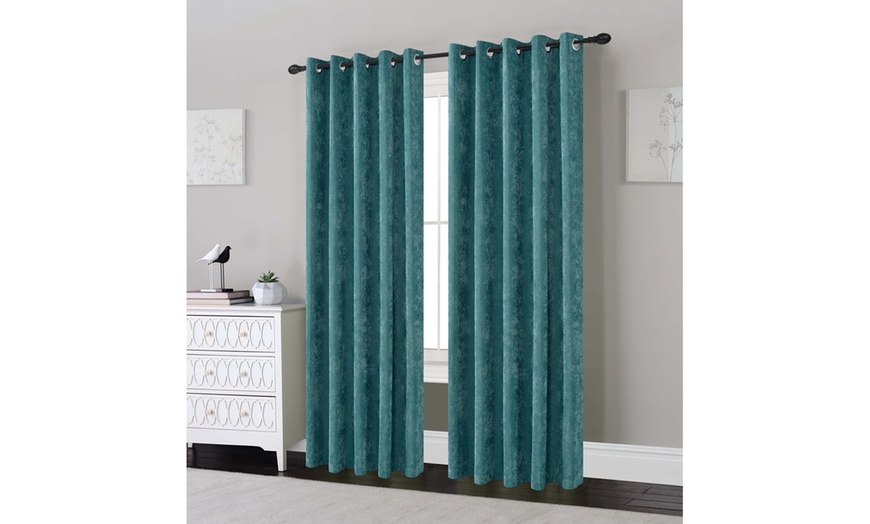 Image 5: Chenille Eyelet Curtains 